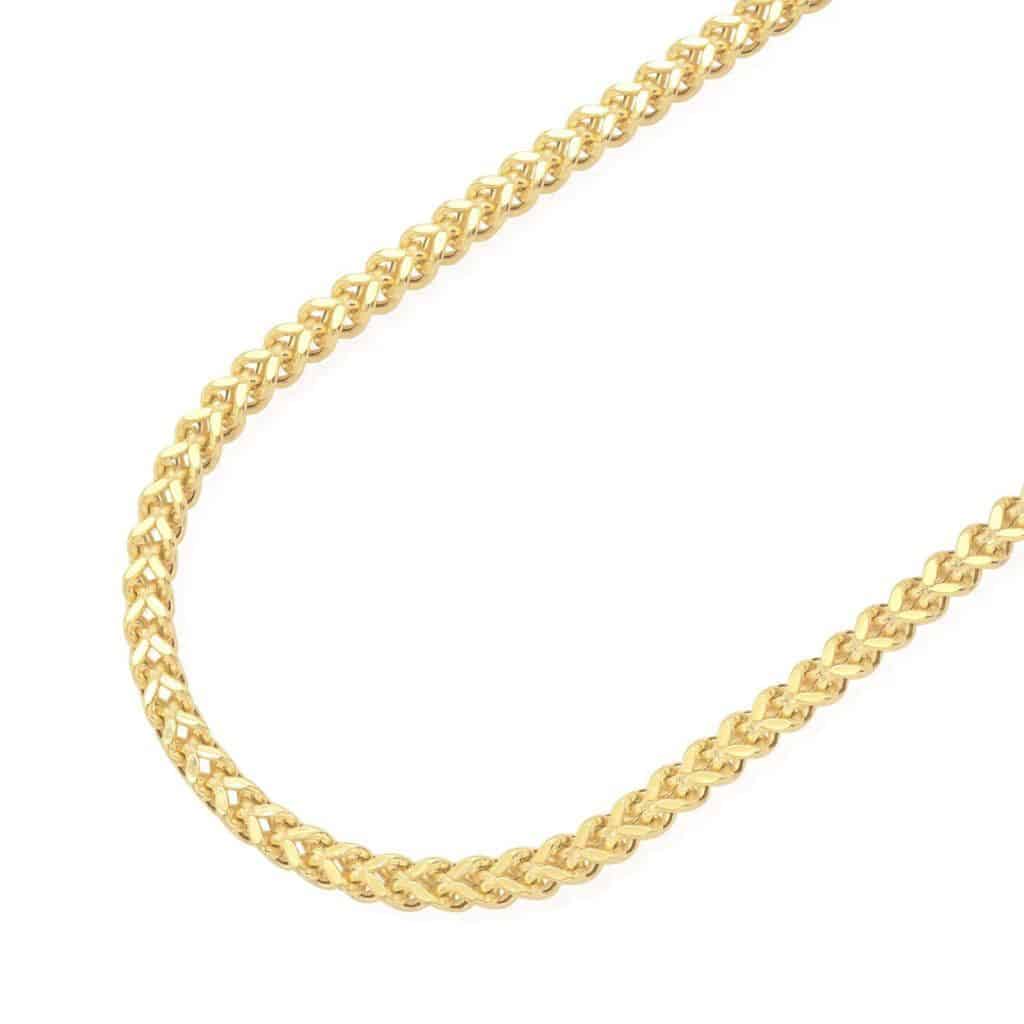 10K Yellow Gold 3.5mm Hollow Wide Franco Chain Necklace Lobster