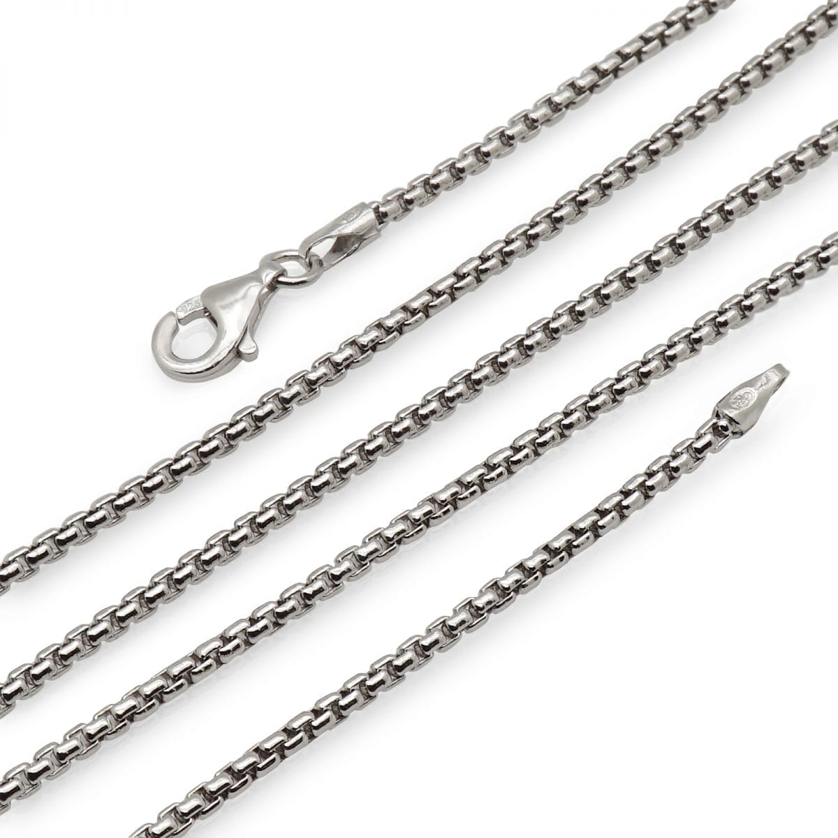 18" to 27.6"L 3mm 4mm Real 925 Sterling Silver Necklace Cable Link Chain 2mm
