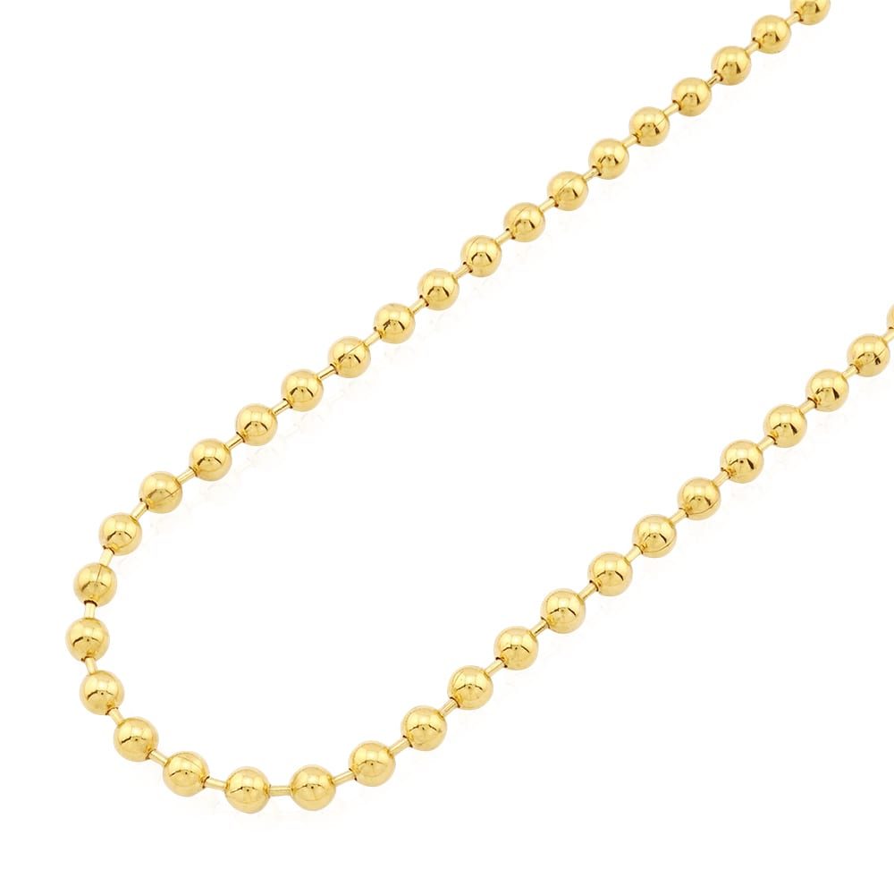 Solid 14K Yellow Gold 5mm Ball Beaded Chain Necklace 24 26 28 30 - 26