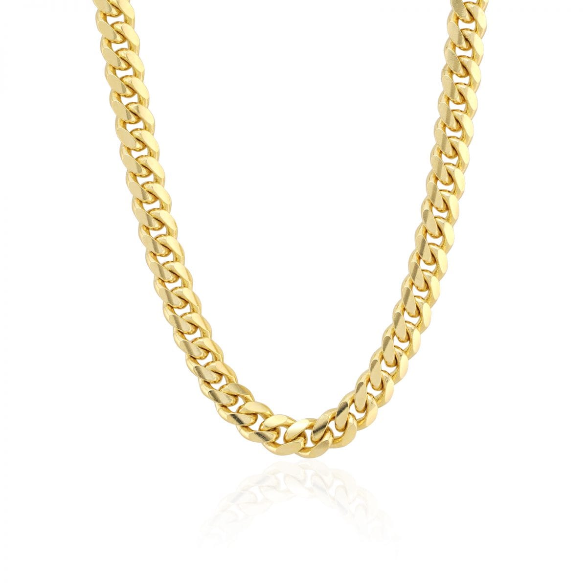 Solid 14k Yellow Gold 2-6mm Miami Cuban Chain Necklace 18"-28" - 4mm, 26"