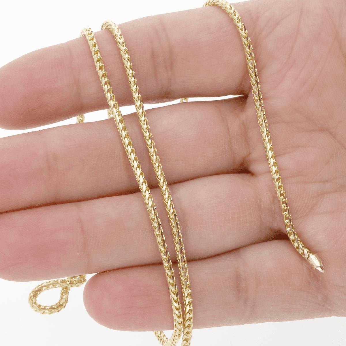 Solid 14K Yellow Gold 2mm Franco Chain Necklace 22″ 24″ 26″ 28″ HEAVY