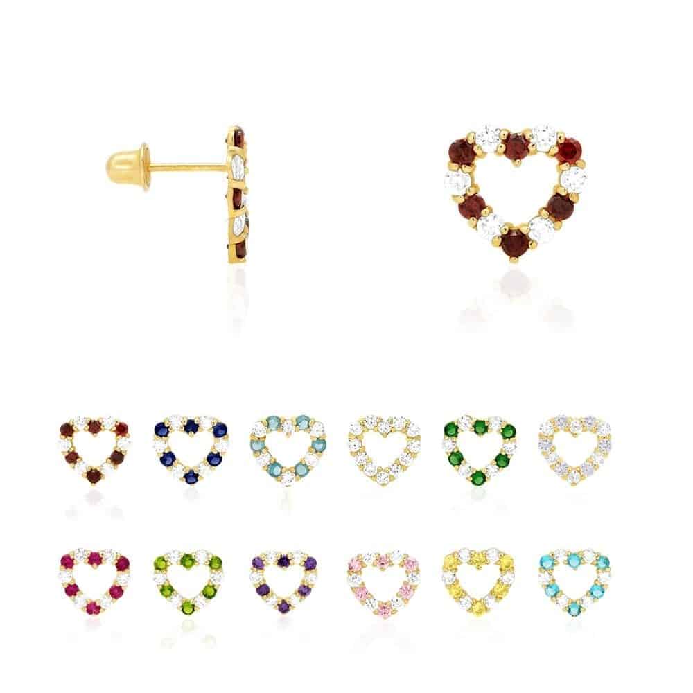 Screw Back Birthstone Earrings August, screw back earrings for baby and  child with synthetic January birthstone