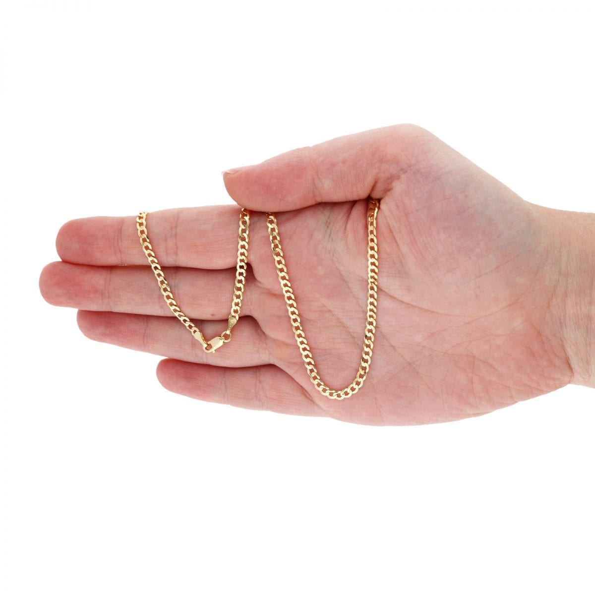 14k Solid Yellow Gold 3mm Cuban Curb Chain Necklace 16″ 18 ...