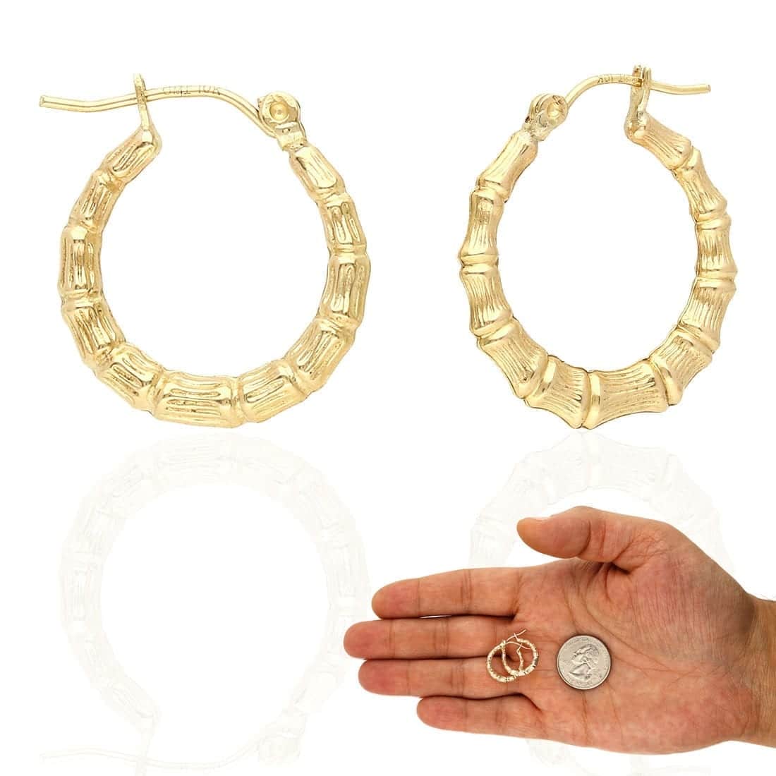 Solid 9ct Yellow Gold Circle Pattern Open Drop Ladies Earrings 1.2g Gift Boxed