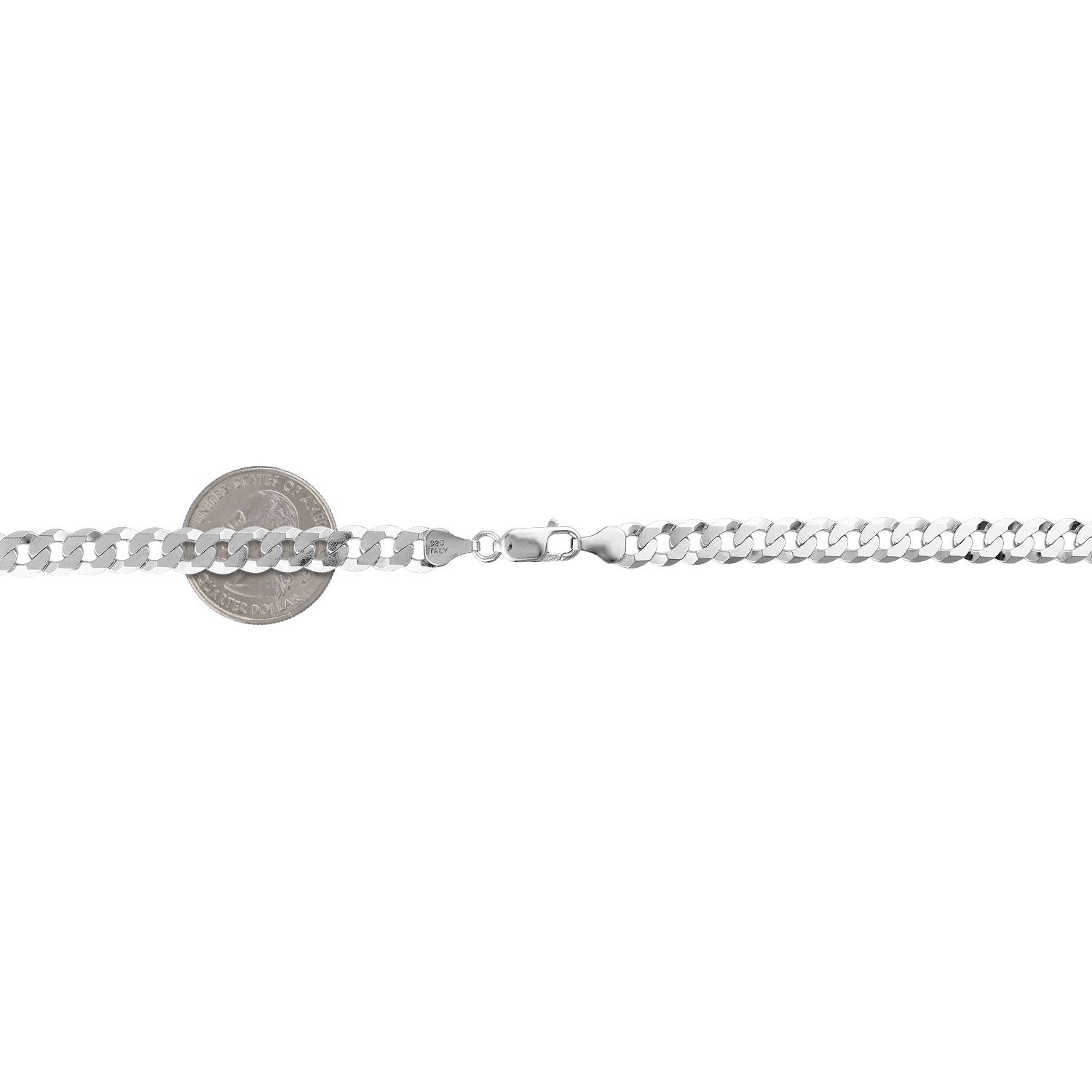 925 Sterling Silver 7mm Solid Cuban Link Chain Necklace 20″-30″ | WJD
