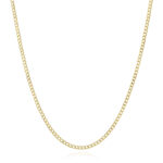 14K Yellow Gold 3.2mm Paperclip Round Front-Facing Invisible Clasp Necklace  18