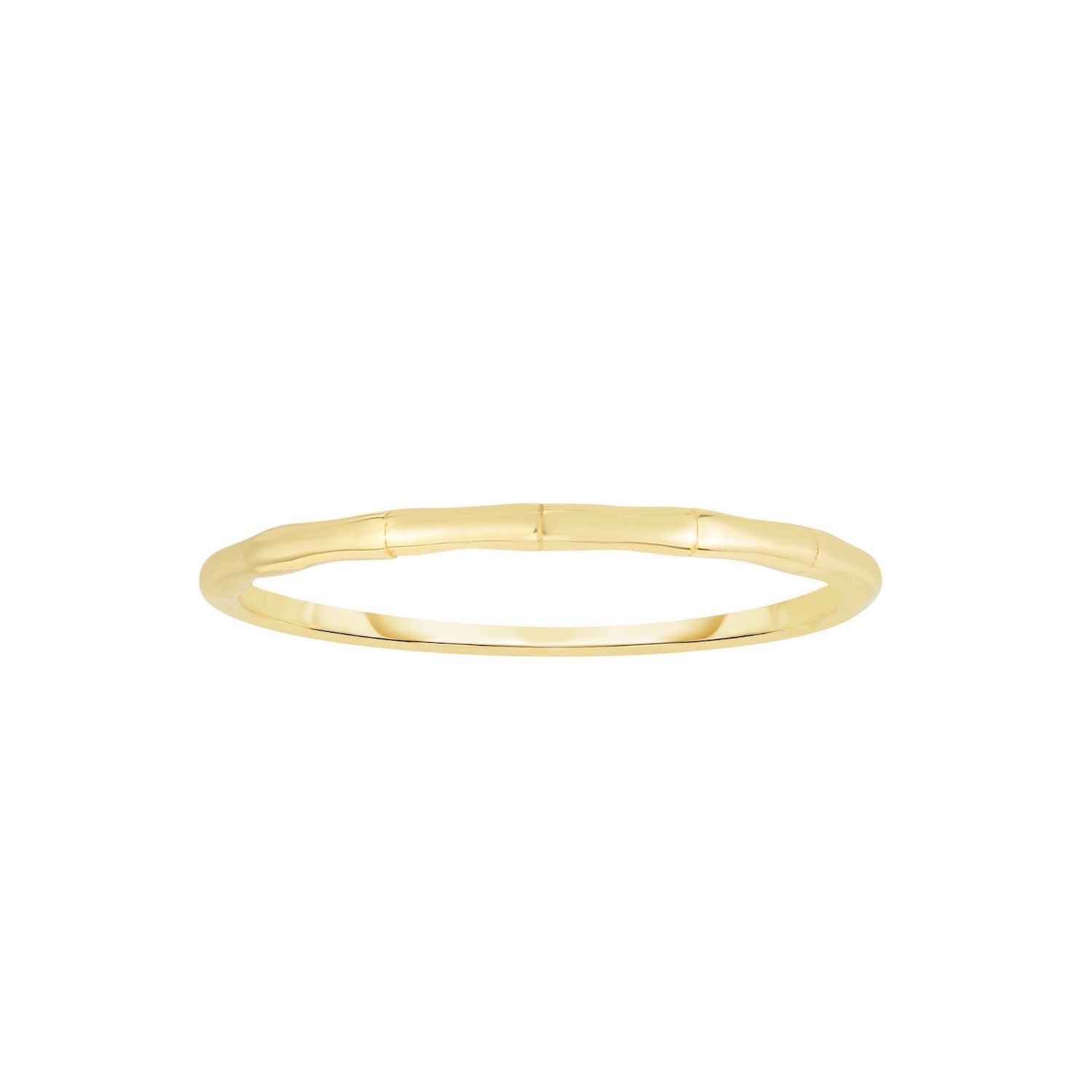 Solid 14K Yellow Gold 2.5mm Bamboo Design Band Stackable Band Ring
