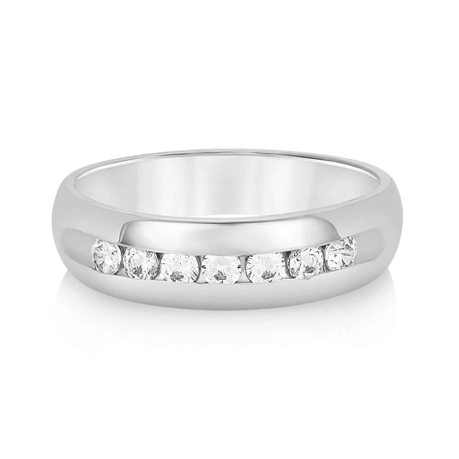 0.50CTW Natural Diamonds 14K White Gold 6mm Wedding Band Ring - 13