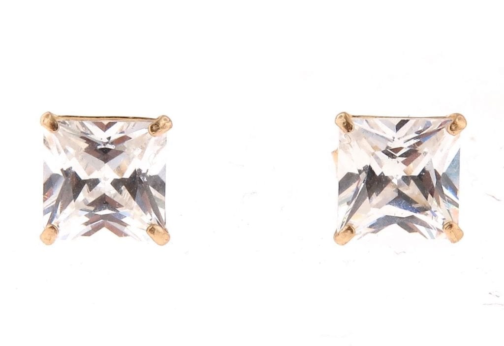 14k Whtie Gold 0.05Ct Diamond White Opal Dangle Ball Stud Swirl Earrings 0.5 