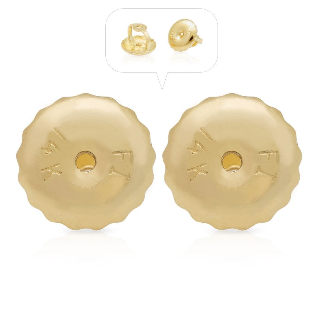 1 Pair Replacement Screw on Screw Off Ear-nuts Earrings Backs 14K Yellow  Gold